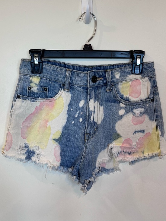 BDG Pants - BDG Urban Outfitters Jean Shorts Paint Splatter Tie Dye Raw Ham Cheeky Size 26